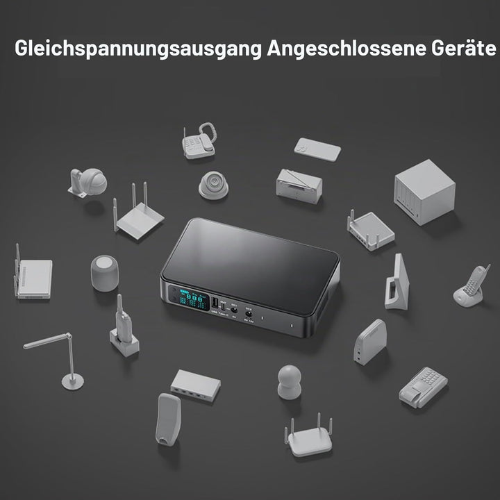 USV-Stromversorgung, Nahtlose Backup-Batterie, USB Typ C 5 V 3,6 A, 18000 MAh, 9 V 2 A 12 V 2 A Ausg