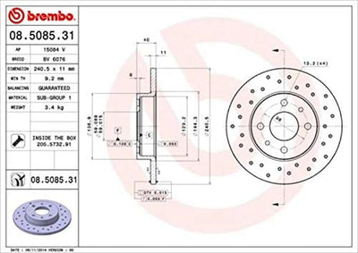 BREMBO 08.5085.31 Bremsscheiben