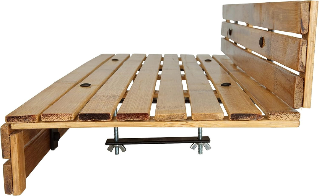 DE-COmmerce Balkonhängetisch aus Bambus Balkon Geländer Balkontisch Hängetisch Balkonbar (LxBxH) 88x