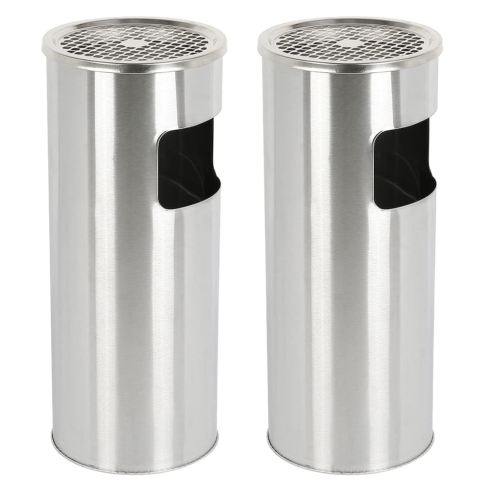 Mülleimer aus Edelstahl, 30 l, Mülleimer für Küche, Standaschenbecher für den Aussenbereich, mit Mül