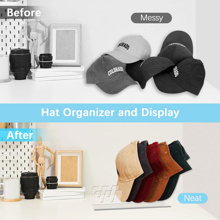 Cap Halter, 4 Stück Kunststoff Kappen Organizer, Cap Aufbewahrung Fasst 21 Hüte, Desktop Cap Halteru