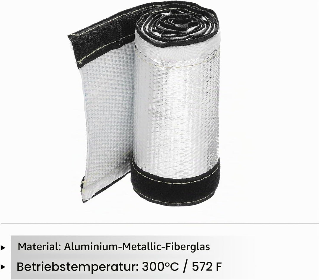 QUARKZMAN 1.5mm Dicke Aluminiumfolie Hitzeschutzschlauch 30mm Innendurchmesser Hitzeschutz Aluminium