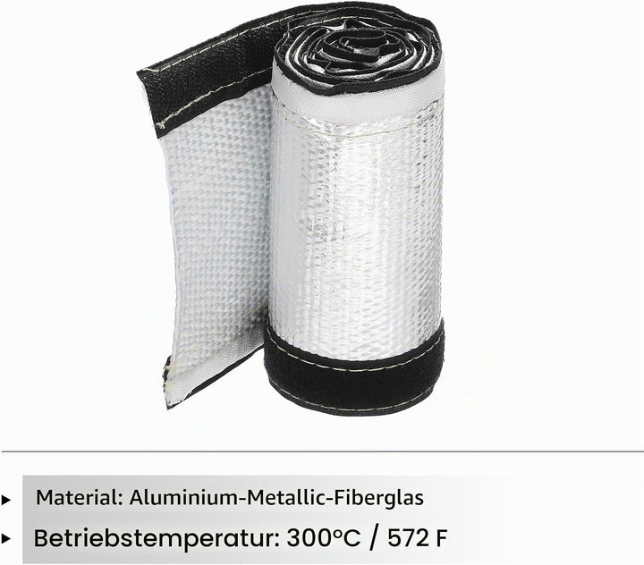 QUARKZMAN 1.5mm Dicke Aluminiumfolie Hitzeschutzschlauch 30mm Innendurchmesser Hitzeschutz Aluminium