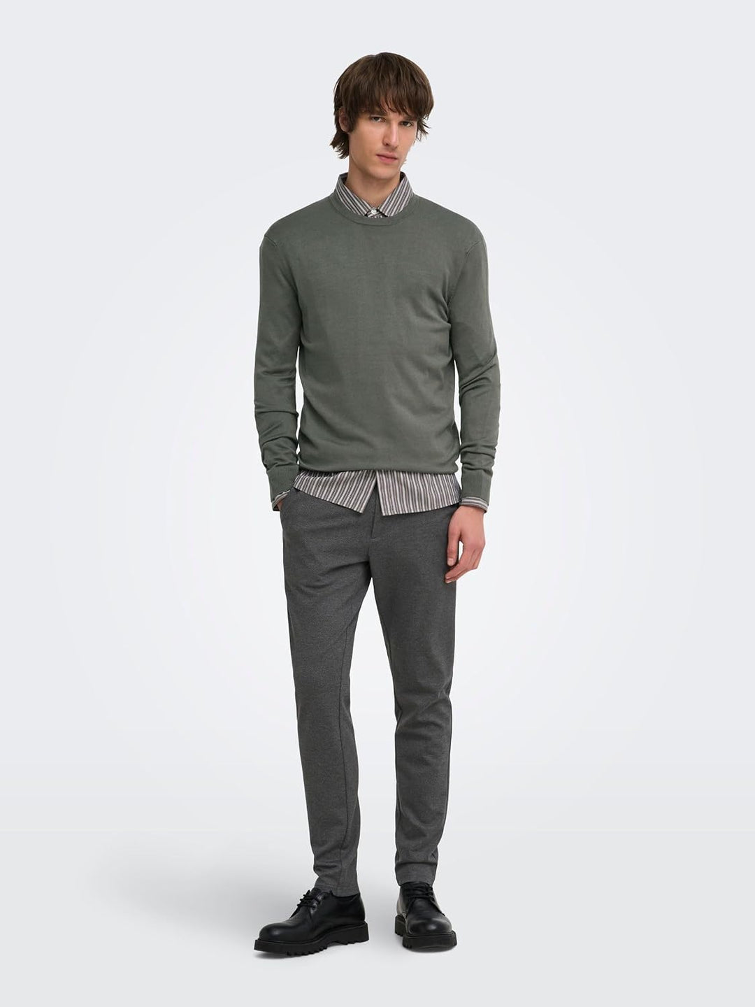 Only &amp; Sons Male Strickpullover ONSWYLER Pullover S Beluga, S Beluga