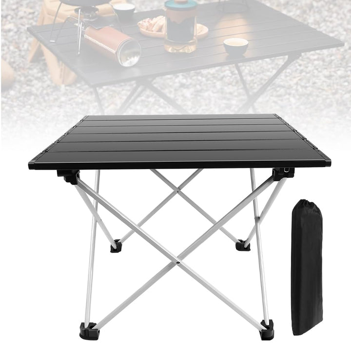 AUTOFU Campingtisch, kleiner Klapptisch, leichte Aluminiumlegierung, aufrollbarer Tisch mit Aluminiu