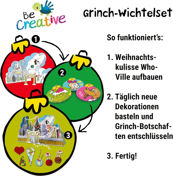 Ravensburger BeCreative Wichtelset Grinch - Bastelset für Kinder ab 4 Jahren, Wichteltür-Set & Wicht