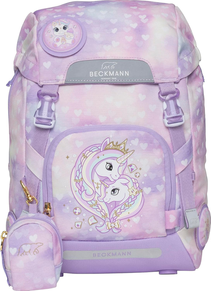 BECKMANN, Schulrucksack-Set Classic, 6-teilig, Grundschule, ergonomisch, inkl. Regenüberzug, 22L Uni