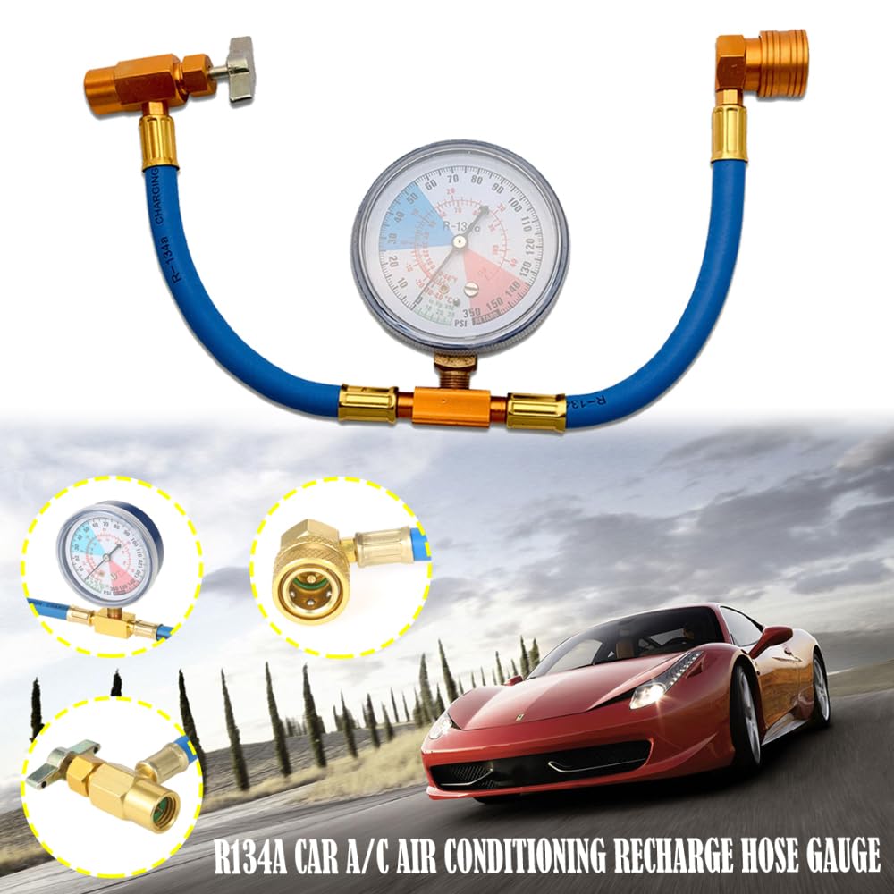 Riloer R134A AC Kfz-Klimaanlage Kältemittel Recharge Messset Schlauchlehre