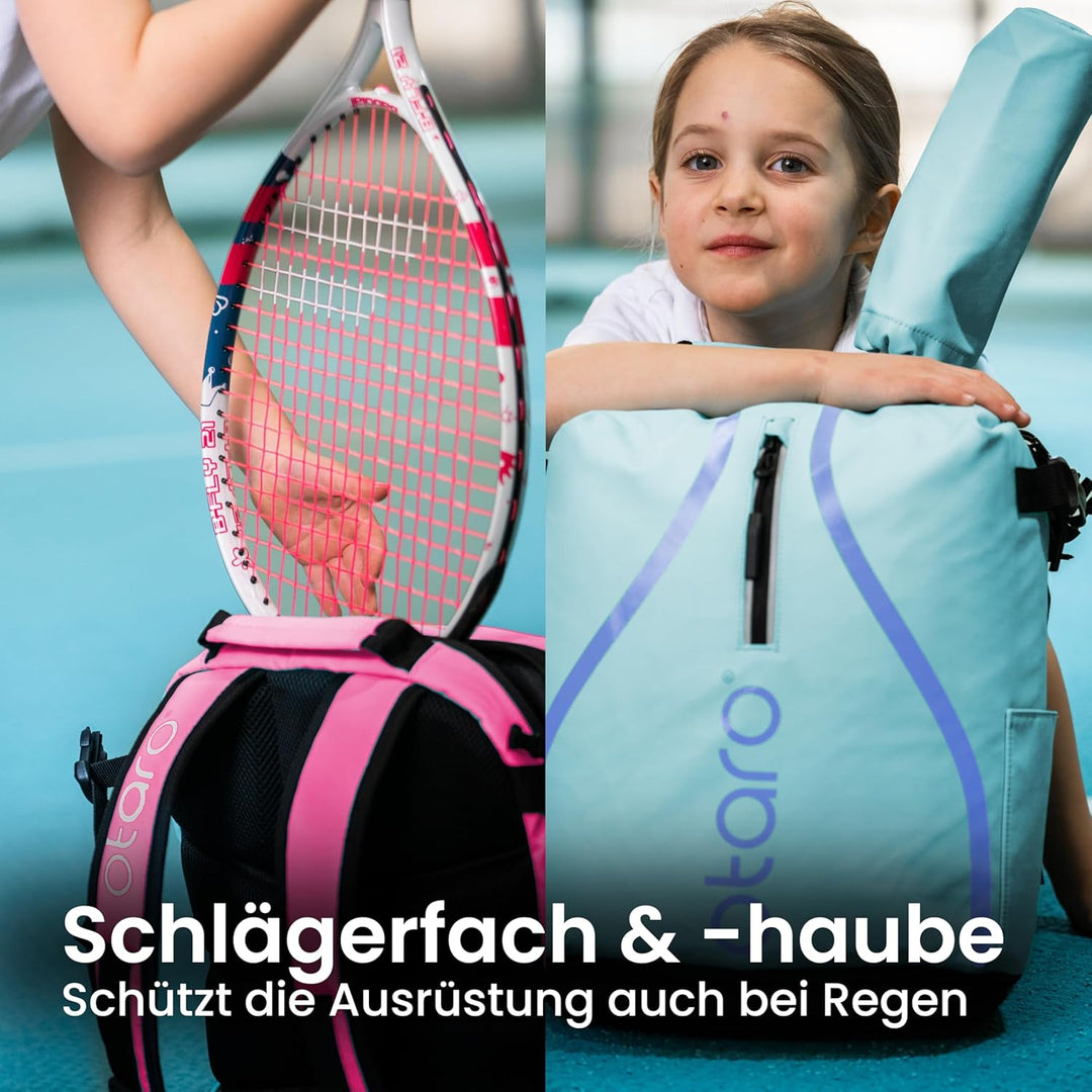 Otaro Tennisrucksack Kinder (19L) | Premium | Inkl. Separierten Schuhfach & Schlägerschutz | Deutsch