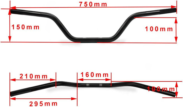 Motorradlenker 7/8"22mm Lenker Universal für EXC TE DL CRF CB YZF WR XT KLX KX DRZ KLR Dirt Bike ATV