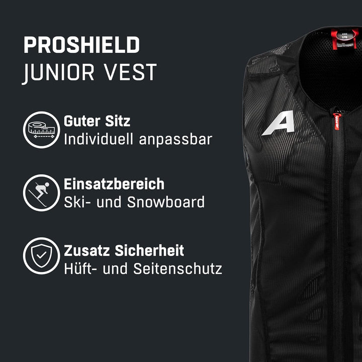 ALPINA PROSHIELD JUNIOR VEST - Flexibler, Atmungsaktiver & Individuell Einstellbarer Rückenprotektor
