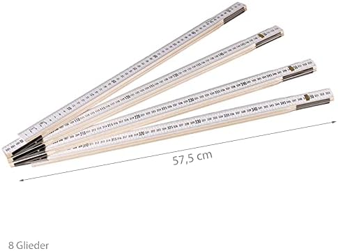 Nivellierzollstock 4 m, (Geometer-Massstab), Transportlänge 57,5 cm – beide Seiten cm/mm-Teilung
