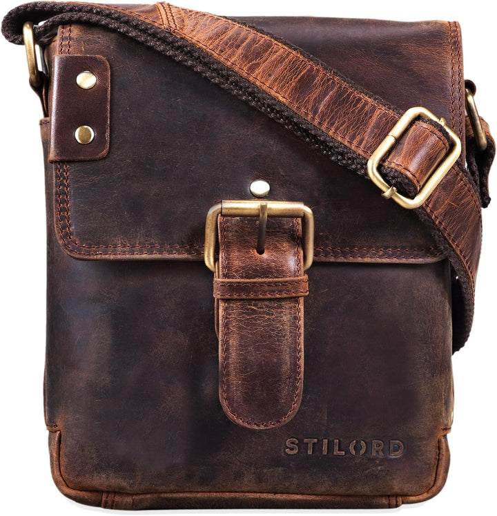 STILORD 'Alessio' Leder Messenger Bag Männer klein Vintage Umhängetasche Herrentasche Tablettasche S
