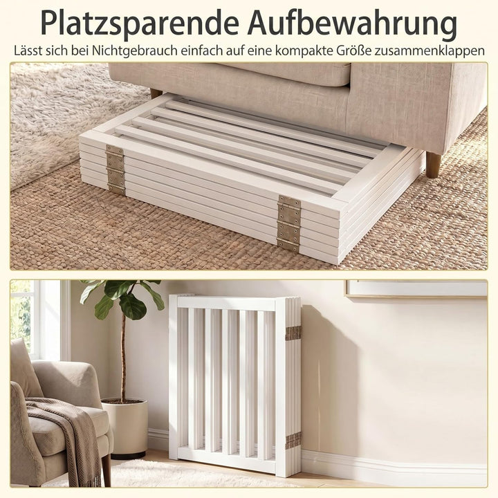 COSTWAY Absperrgitter Hunde 60cm Hoch, Schutzgitter Holz, Kindergitter klappbar, Treppengitter Hunde