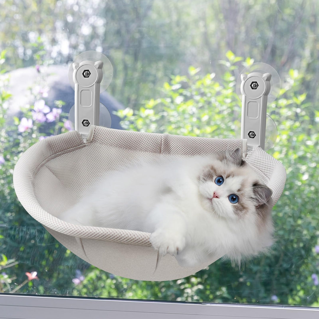 Homegroove Katzenfenster-Sitzplatz, 45 x 30 Zentimeter Faltbare Katzenhängematte für Fenster mit sta