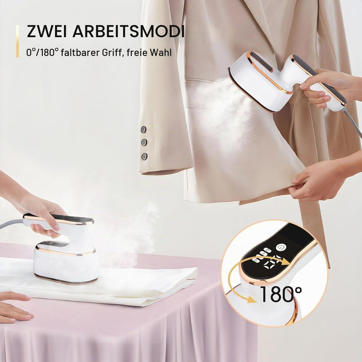 Mini Dampfbügeleisen, Steamer Dampfglätter 2 in 1 für Trocken- und Nassbügeln, Tragbares Reisebügele