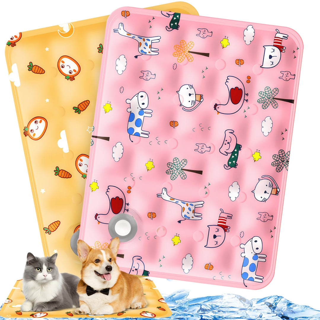 Kühlmatte Hund Katze 2 Stück Kühlmatte für Hunde 40 x 50cm Hundekühlmatte Selbstkühlend Waschbar Hun