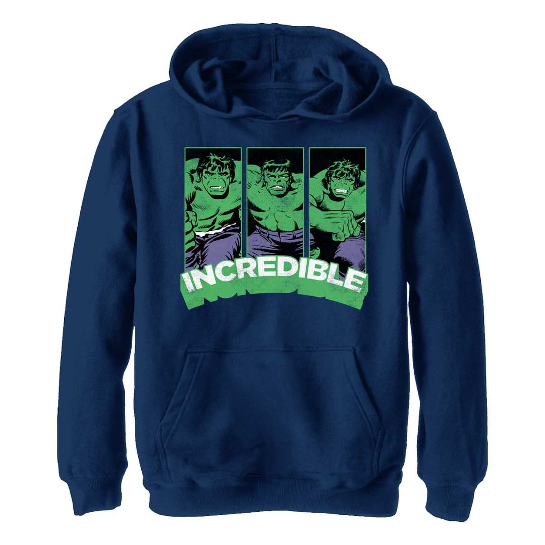 Marvel Jungen Avengers Classic Superunglaublicher Kapuzenpulli, Heather Navy, L