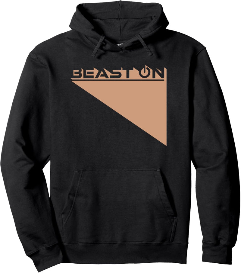 Beast ON Gym Fitness Workout Gym Training beige Schrift Pullover Hoodie