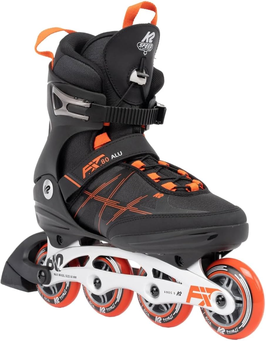 K2 Skates Herren Inline Skates F.I.T. 80 ALU, black - red, 30G0415 EU: 39 (UK: 5.5 / US: 6.5) black