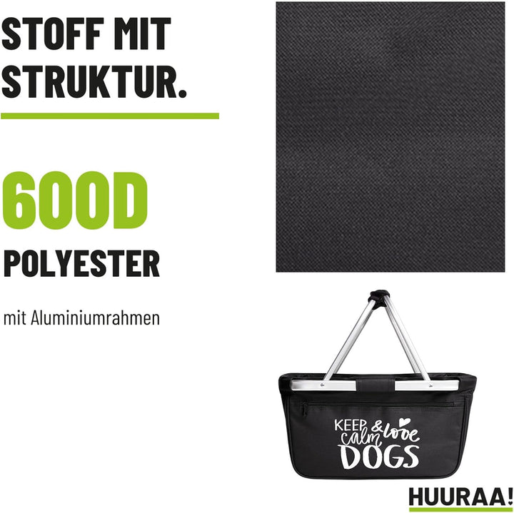 Huuraa Einkaufskorb Keep calm and love Dogs Geschenk