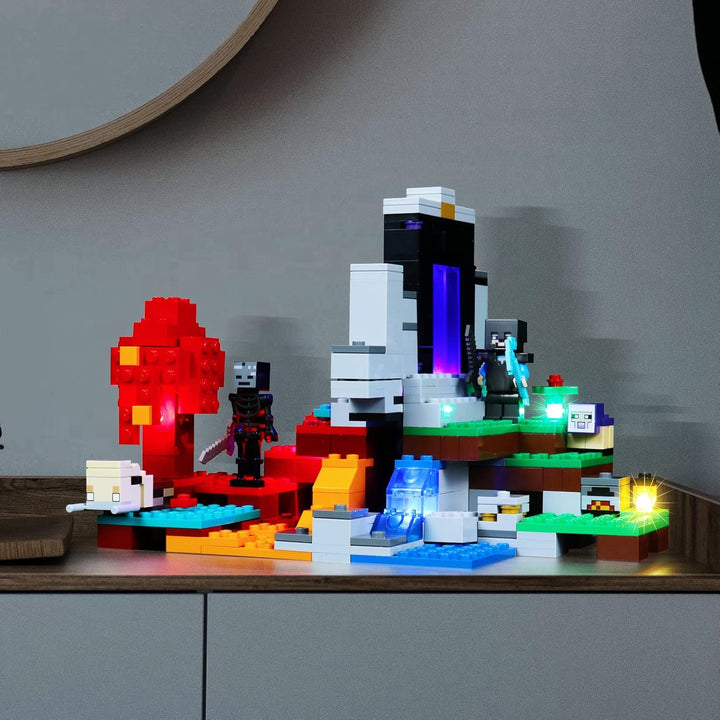 Led Licht Set Kompatibel mit Lego 21172 Minecraft Das zerstörte Portal Minecraft Spielzeug Set (Kein