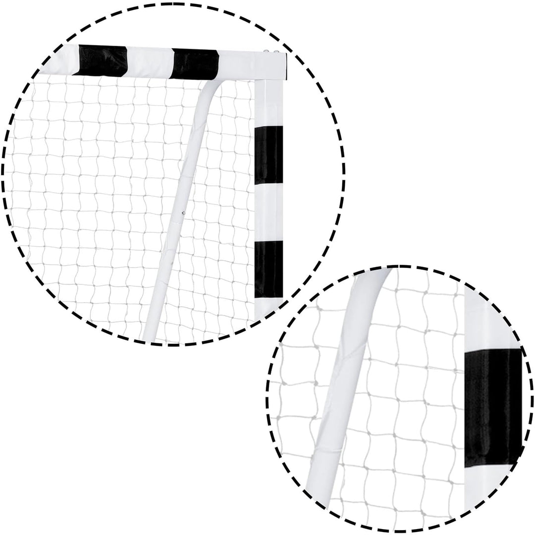 Neo-Sport Fussballtor Fussball Tor für Kinder und Erwachsene Mit Schutzhülle Schwarz Weiss 300x200x9
