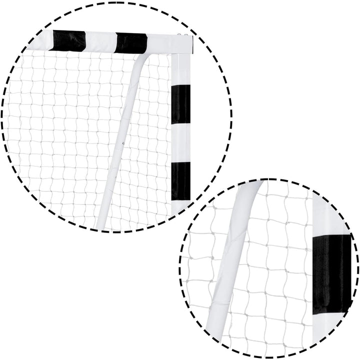 Neo-Sport Fussballtor Fussball Tor für Kinder und Erwachsene Mit Schutzhülle Schwarz Weiss 300x200x9