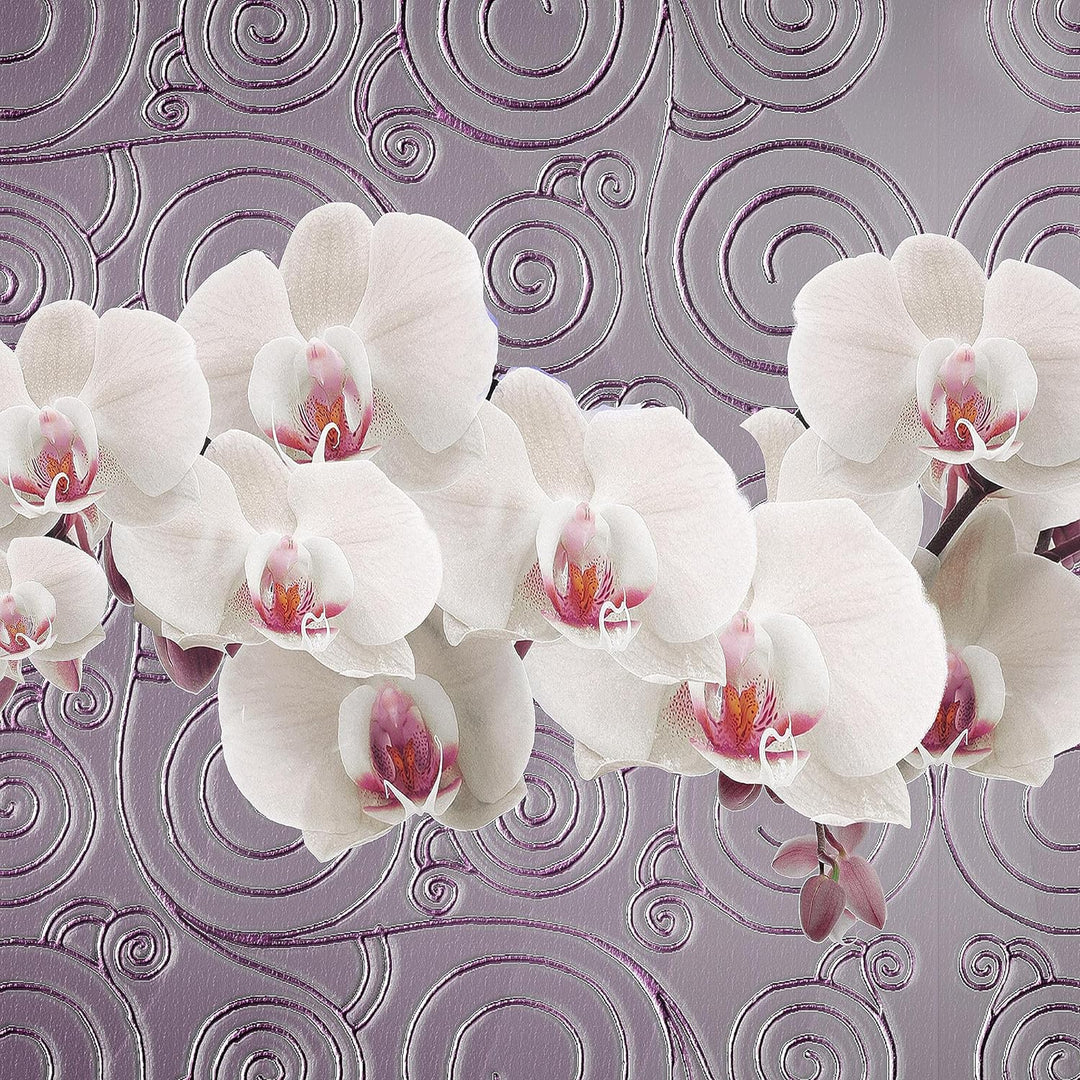 Runa Art Wandbilder Blumen Orchidee Bild XXL Wohnzimmer Schlafzimmer Violett Lila Abstrakt 120 x 80