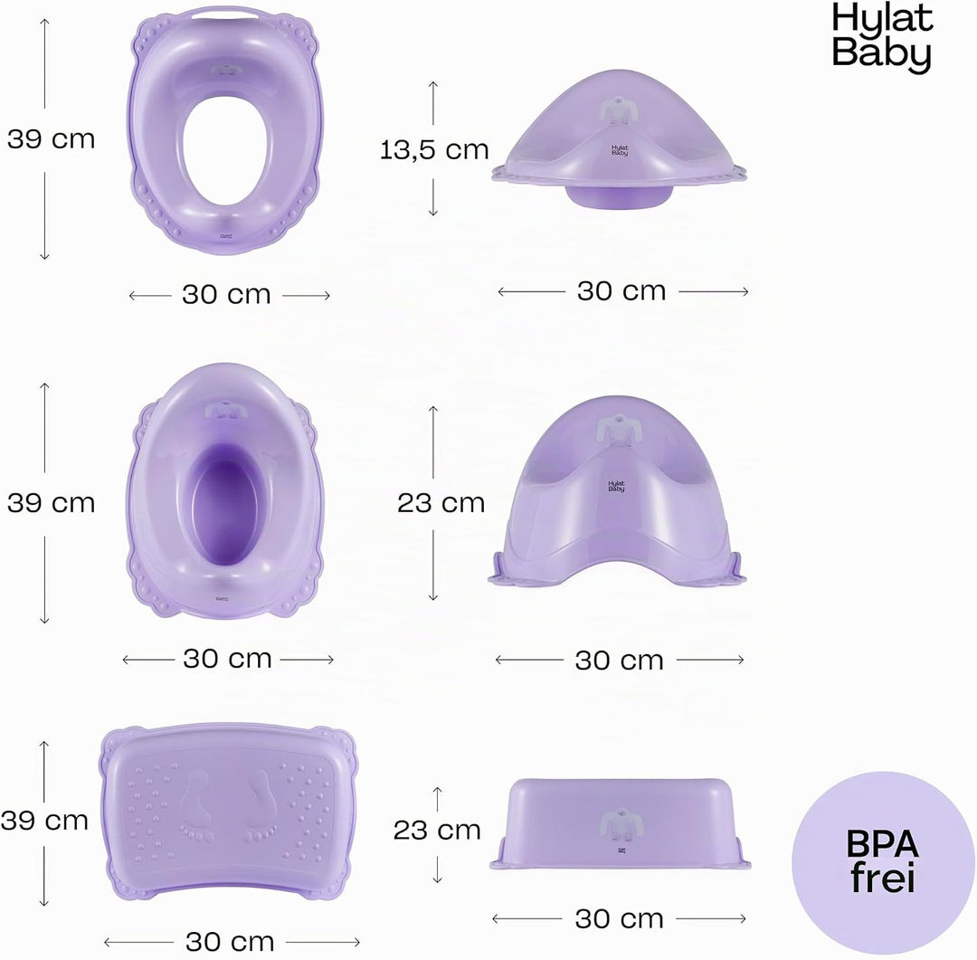 Hylat Baby 3in1 Töpfchen-Set für Kinder - Toilettensitz, Tritthocker &amp; Töpfchen - Kindertoilette für