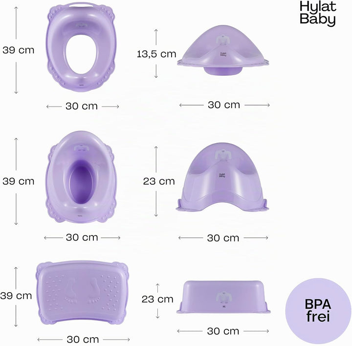 Hylat Baby 3in1 Töpfchen-Set für Kinder - Toilettensitz, Tritthocker &amp; Töpfchen - Kindertoilette für