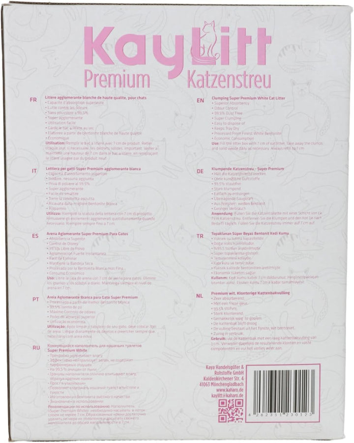 BURI 18L (15,6Kg) Katzenstreu Klumpstreu duftend mit Duft klumpend 100% Bentonit saugstark Streu Ein