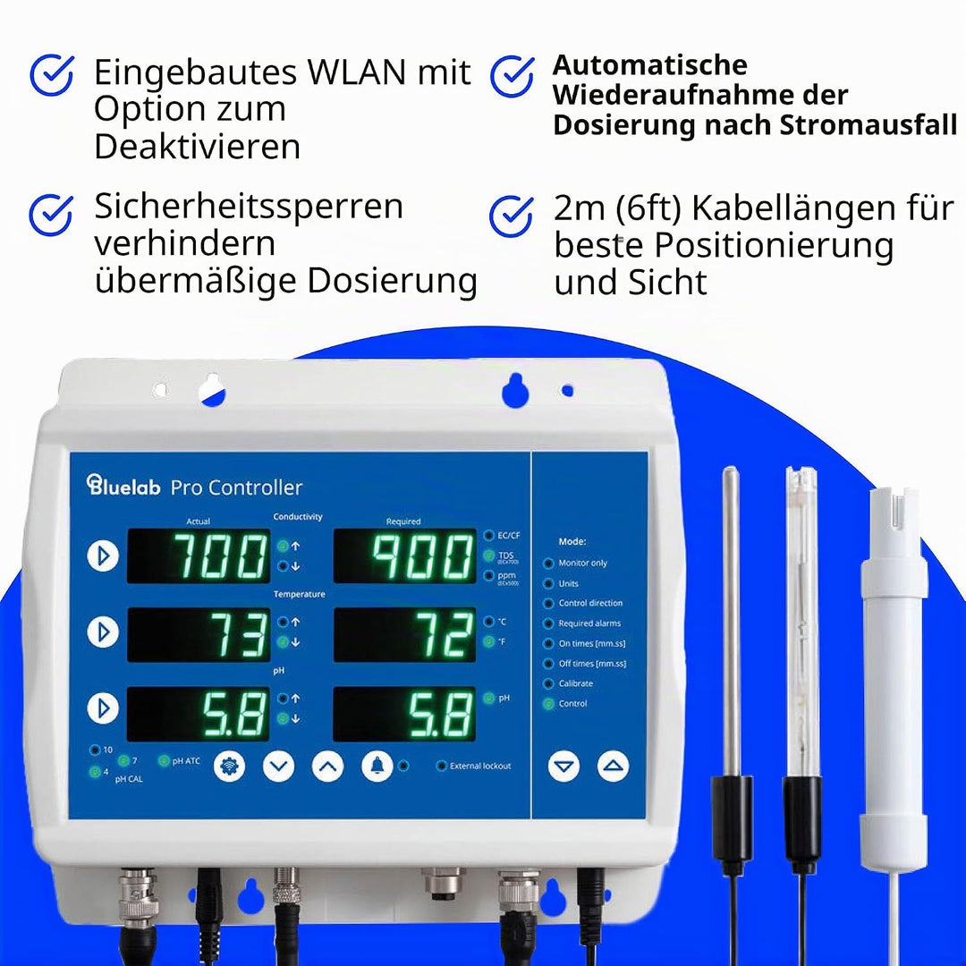 Bluelab Pro Controller Wi-Fi Fully Automated 24/7 Digital Monitor for Hydroponics Multi-Nutrient &amp; p