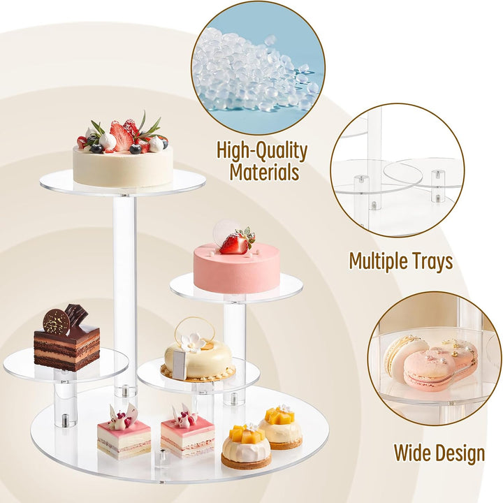 4 Etagen Kuchen und Cupcake Ständer, Acryl Cupcake Ständer, Tortenständer Etagere Kuchenständer, Cle