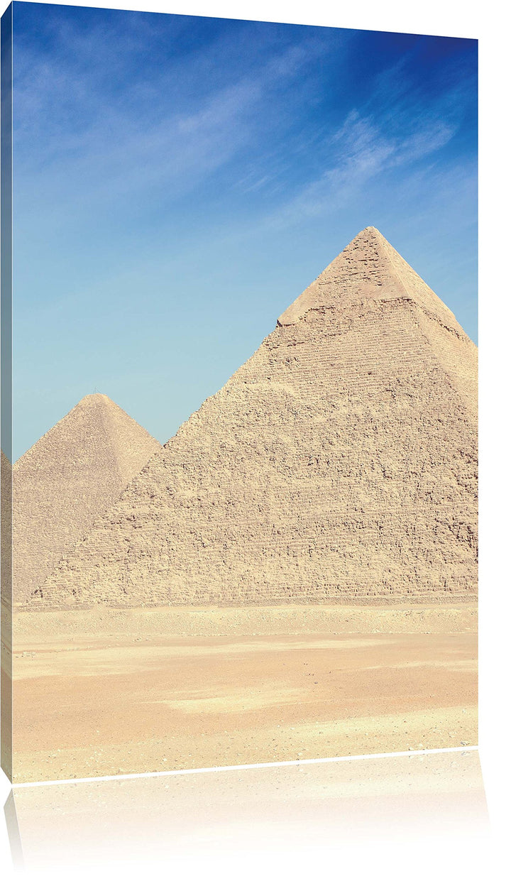 Pixxprint Ägypten Pyramiden Gizeh als Leinwandbild/Grösse: 100x70 / Wandbild/Kunstdruck/fertig bespa