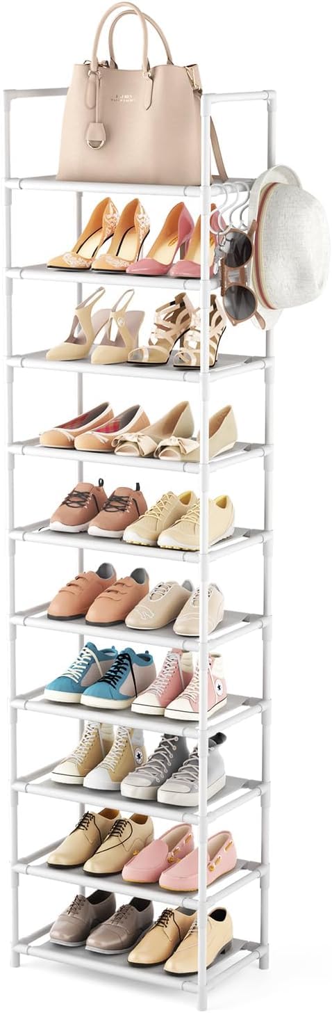 Schuhregal mit 10 Ebenen, Schuh-Organizer für 20-25 Paar Schuhe, offener Schuhschrank hoch, Schuhstä