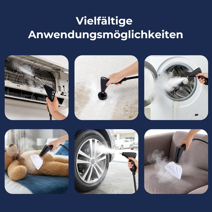 Dampfreiniger, 4.5 Bar Dampfreiniger Handgerät, 6-Stufig Einstellbarer Dampfreiniger, 15 Sekunden Au