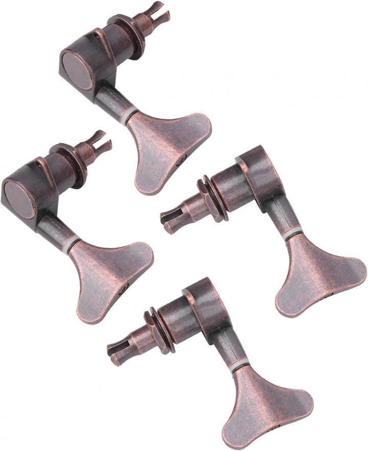 zalati Bass-Stimmgerät, 4 Stück, Stimmwirbel für Saiten, Bass, Gitarre, 2R2L, kupferfarben