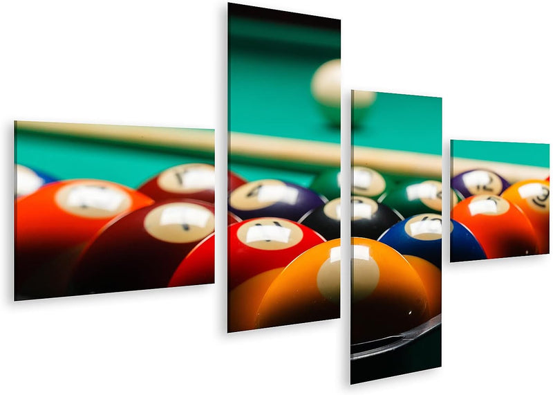 Bild auf Leinwand Billard Kugeln Billardtisch Wandbild Poster Kunstdruck Bilder Format: 150x80cm - 4