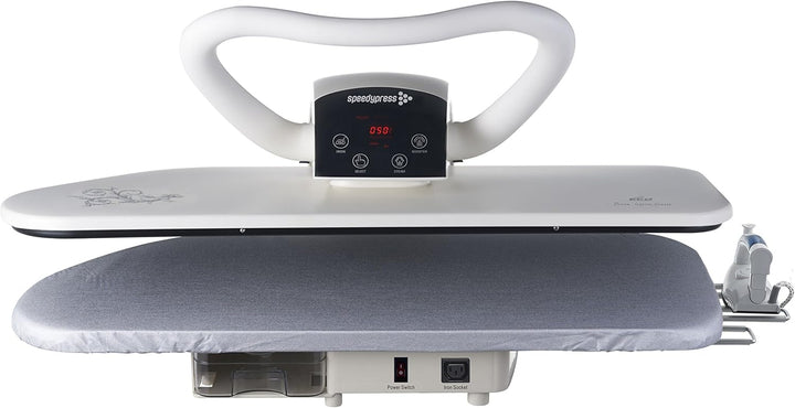 Speedypress Dampfpresse 71HD weiss, robust, professionell, 68 cm, mit Ständer (+ kostenloser Bügelau