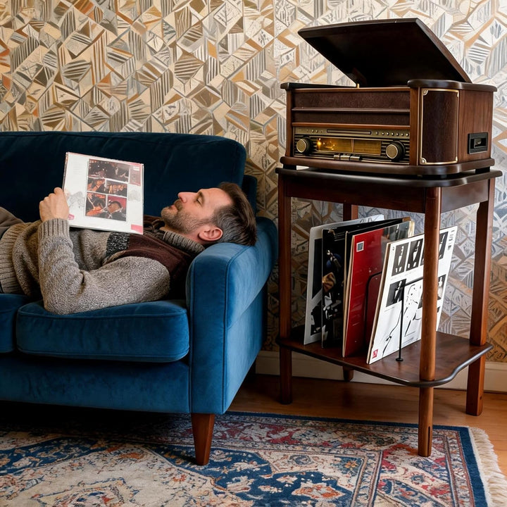 Soundmaster SF510 Plattenständer Holzstandfuss HiFi-Möbel Untergestell für Nostalgiegeräte u.a. NR54