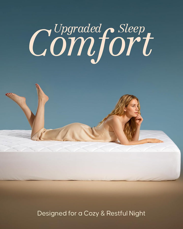 Utopia Bedding Gesteppte Matratzenauflage (grosses Einzelbett), Matratzenbezug dehnbar bis 40,6 cm H