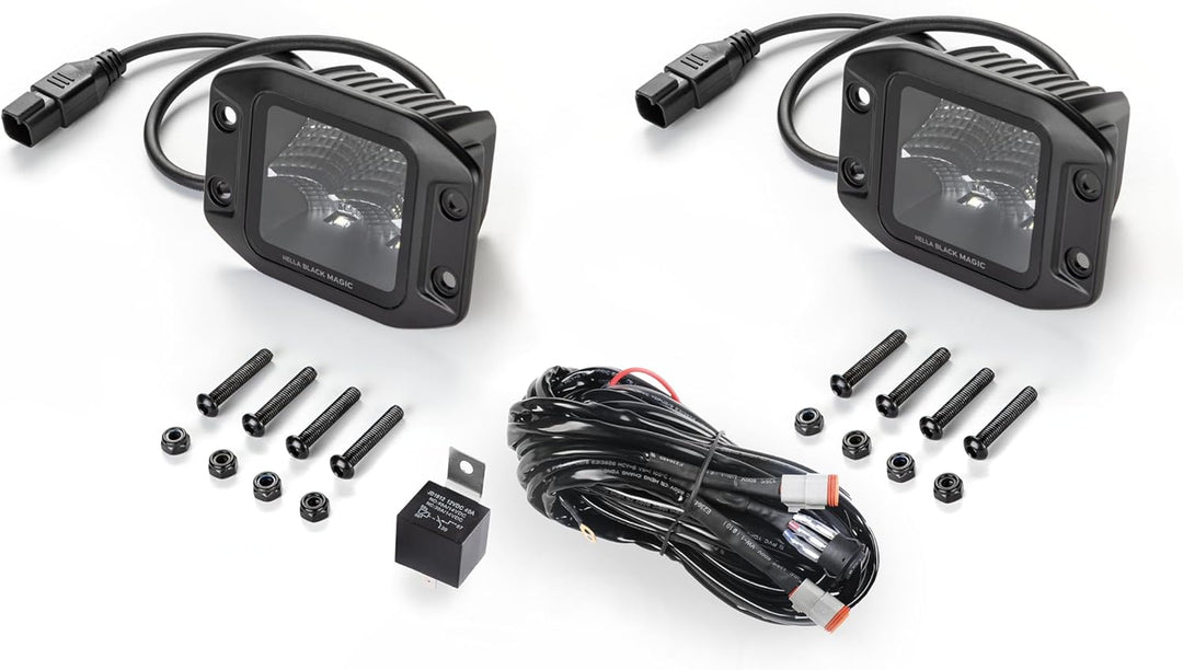 HELLA 1FA 358 176-831 LED-Fernscheinwerfer - Black Magic Cube Kit 3.2" - 12/24V - Anbau - Kabel: 500