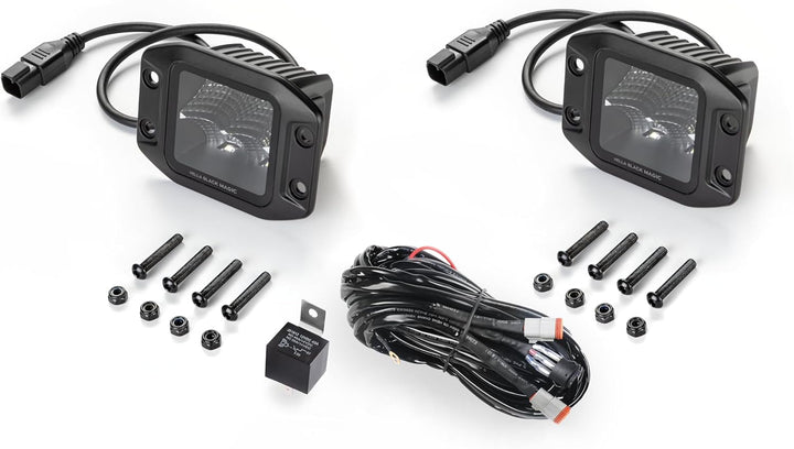 HELLA 1FA 358 176-831 LED-Fernscheinwerfer - Black Magic Cube Kit 3.2" - 12/24V - Anbau - Kabel: 500