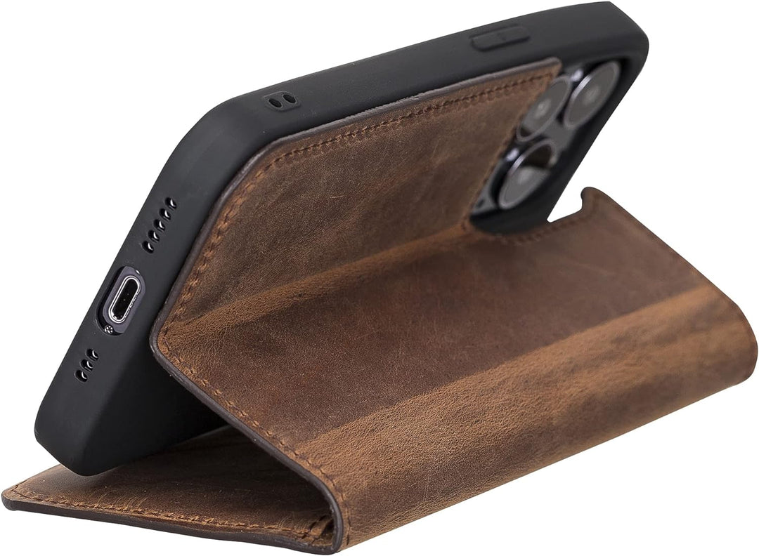 Solo Pelle aufklappbare Lederhülle kompatibel für iPhone 13 Pro Max in 6.7 Zoll inkl. 1 Kartenfach f