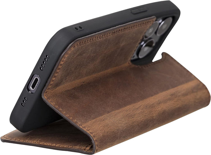 Solo Pelle aufklappbare Lederhülle kompatibel für iPhone 13 Pro Max in 6.7 Zoll inkl. 1 Kartenfach f