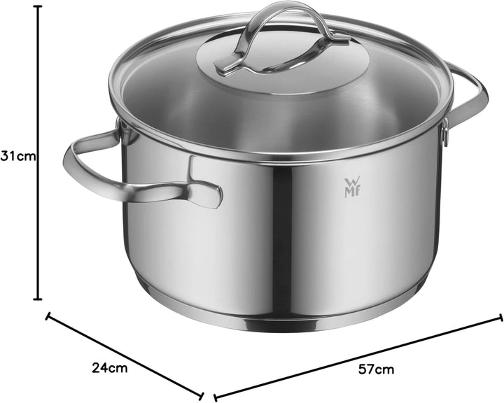 WMF Provence Plus Topfset Induktion 5-teilig, Kochtopf Set mit Glasdeckel, Cromargan Edelstahl polie