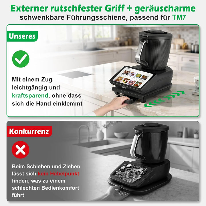 Gleitbrett für Thermomix TM7 Zubehörmit Griff, Rollen