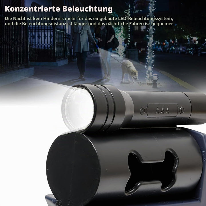 Doppelleine für 2 Hunde - Flexible Einziehbare Hundeleine Mit LED Licht, 3m, Ausziehbar Mit Bequemem