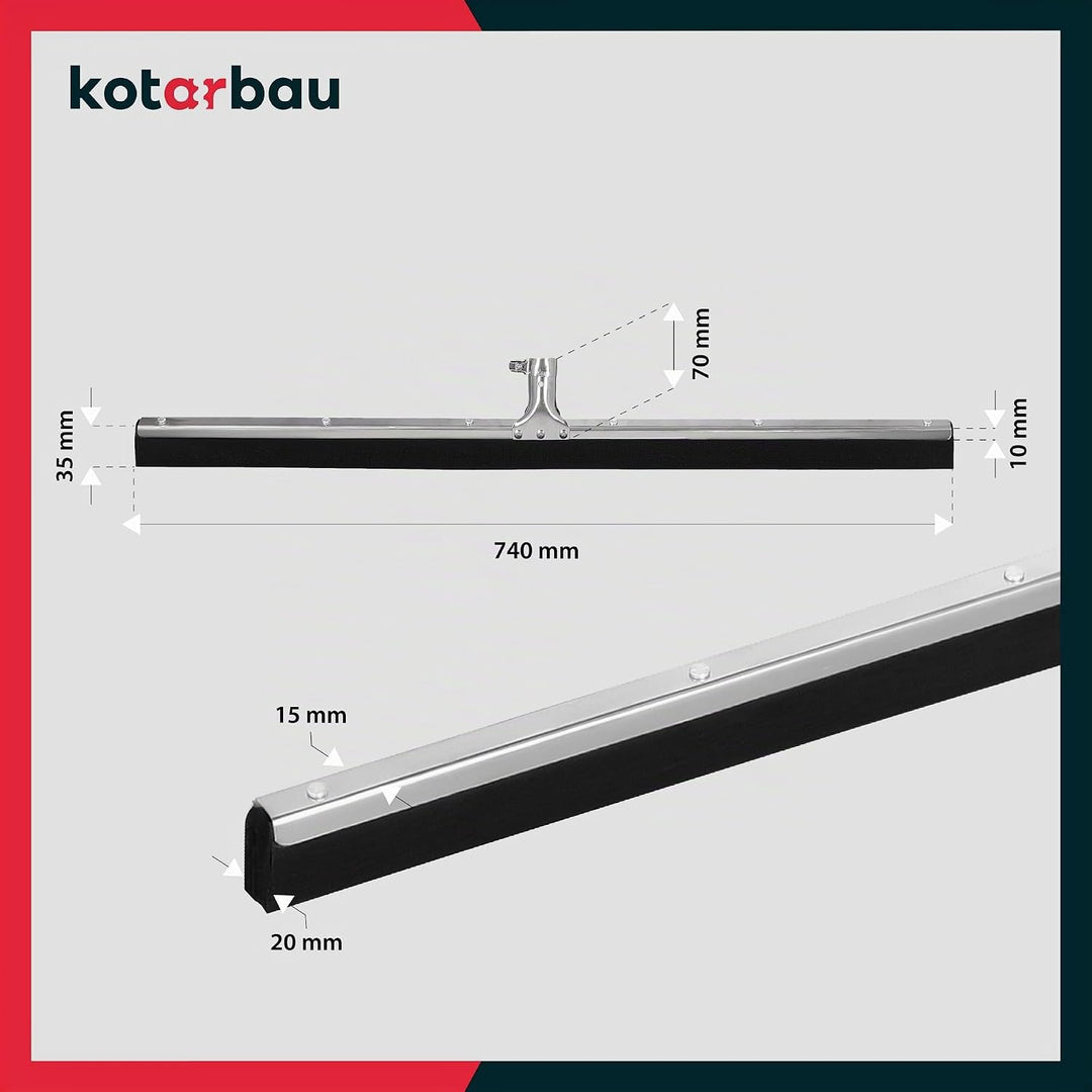 KOTARBAU® Gummiabzieher - Wasserschieber - 75 cm – Bodenabzieher - Schaumstoff-Wasserabzieher – für